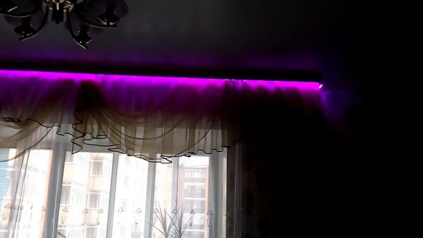 Подсветка гардины RGB лентой