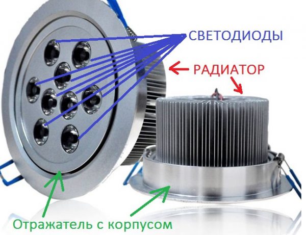 Конструкция низковольтной светодиодной лампы