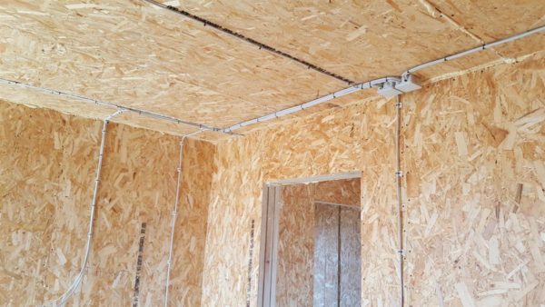 Допускается организация электропроводки без использования гофры