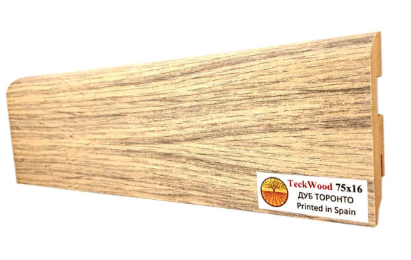 Плинтус МДФ Teckwood 75 мм Дуб Торонто